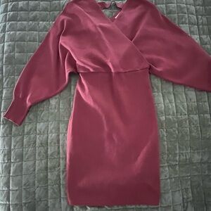 NWT- Gianni Bini Deep Mauve Long Sleeve SweaterDress